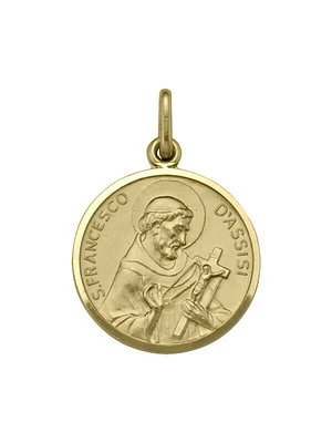 Yellow Gold Solid St. Francis Medal 18KT