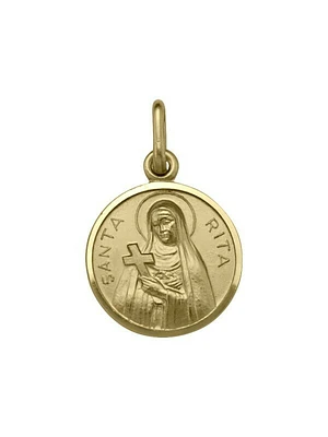 Yellow Gold Solid St. Rita Medal 18KT