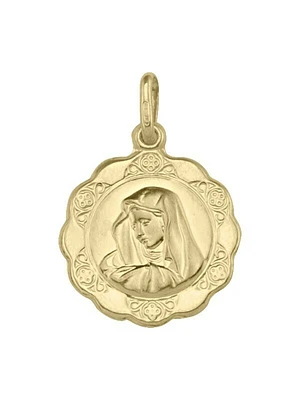 Yellow Gold Hollow Madonna Medal 10KT