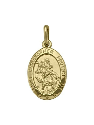 Yellow Gold Solid St. Christopher Medal 10KT