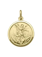 Yellow Gold Solid St. Michael Medal 18KT