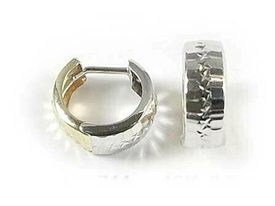 10K Yellow & White Gold Two Tone Huggy Earrings