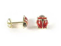 10K Yellow Gold Lady Bug Children's Stud Earrings