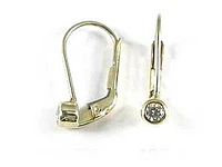 10K Gold Round Cubic Children's Earrings