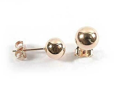 10K Rose Gold 7MM High Polish Ball Stud Earrings