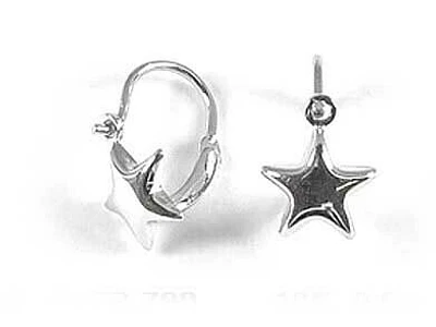 10K White Gold Star Children's Earrings