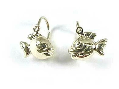 10K Gold Fish Children's Earrings