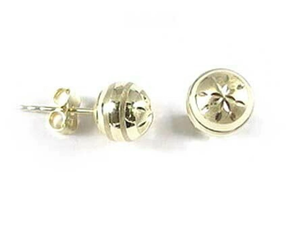 10K Yellow Gold 8MM Ball Stud Earrings