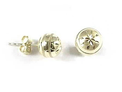 10K Yellow Gold 8MM Ball Stud Earrings