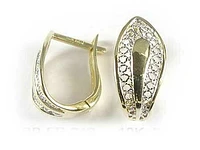 10K Yellow & White Gold Fancy Lever Back Earrings