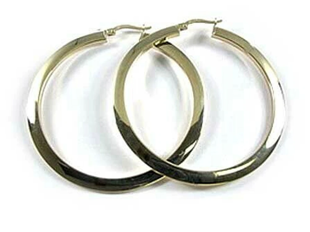 10K Gold Knife Edge Polished Hoop Earrings