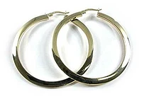 10K Gold Knife Edge Polished Hoop Earrings