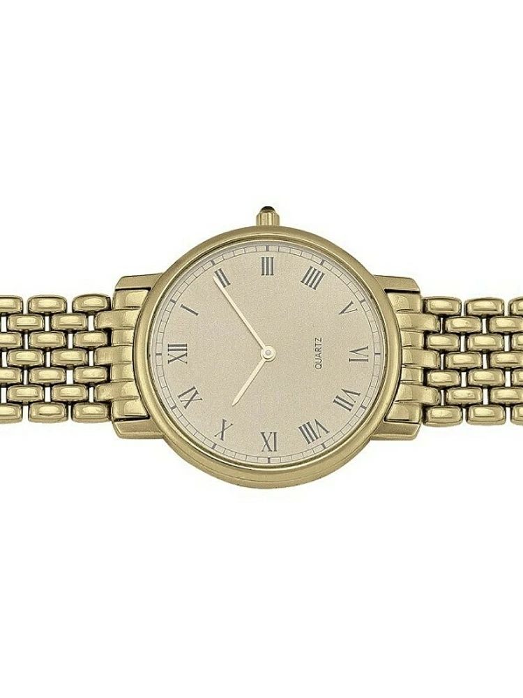 Men's Yellow Gold Round Face Watch 14KT & 18KT