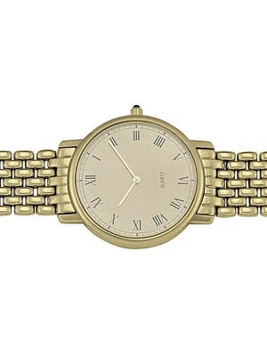 Men's Yellow Gold Round Face Watch 14KT & 18KT