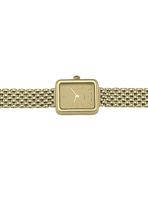 Ladies Yellow Gold Rectangular Face Watch 14KT & 18KT