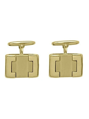 Yellow Gold Fancy Rectangular Cufflinks 18KT