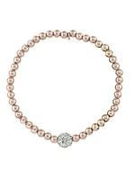 Sterling Silver Gold Palted Ball Bracelet With CZ Ball