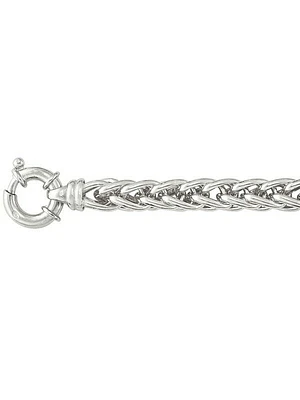 Sterling Silver Rhodium Finish Wheat Bracelet