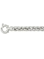 Sterling Silver Rhodium Finish Wheat Bracelet