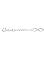 Sterling Sivler Rhodium Plated Infinity Station Bracelet