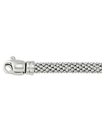 Sterling Silver Rhodium Finish Mesh Link Bracelet