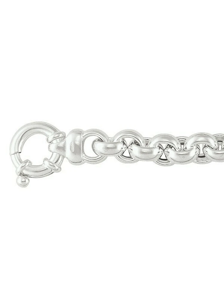 Sterling Silver Fancy Hollow Rolo Bracelet