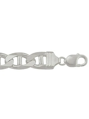 Sterling Silver Heavy Flat Anchor Link Bracelet