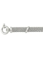 Sterling Silver Fancy Mesh Link Ladies Bracelet