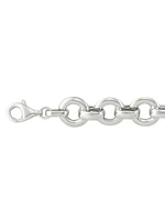 Sterling Silver Fancy Rhodium Plated Hollow Link Bracelet