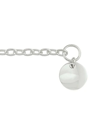 Sterling Silver Fancy Bracelet With Disc Tag