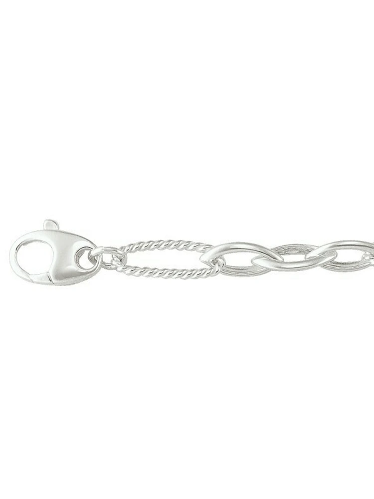 Sterling Silver Fancy Hollow Link Bracelet