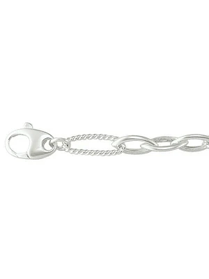 Sterling Silver Fancy Hollow Link Bracelet