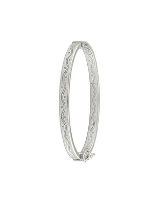 Sterling Silver Patterned Children's Bangle