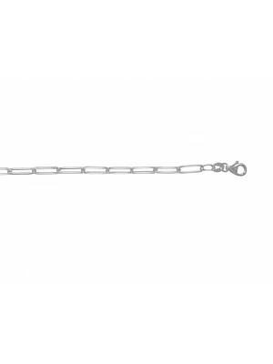 Silver Rhodium Paper Clip Link Chain