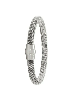 Sterling Silver Rhodium Plated Magnetic Clasp Bangle