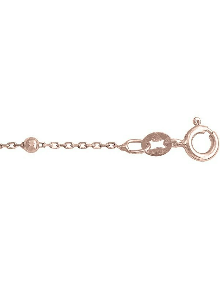 Silver Pink Station Bead Chain