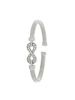 Sterling Silver Rhodium Plated C.Z Infinity Bangle