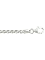 Silver Solid Round Wheat Link Chain