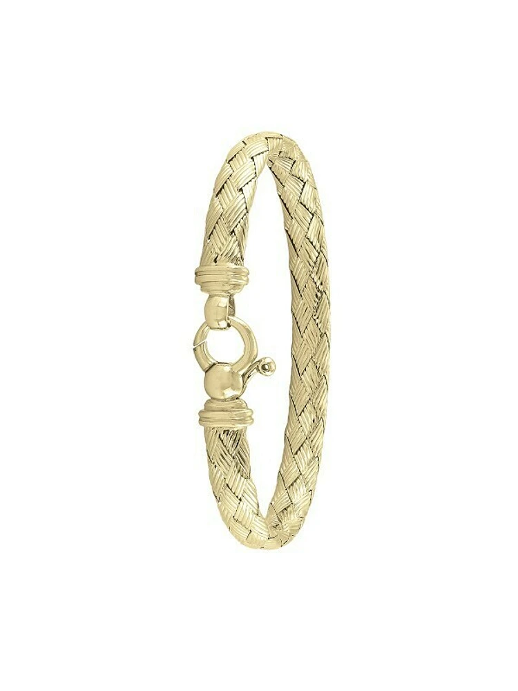 Sterling Silver Yellow Gold Plated Fancy Bangle