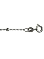 Silver Black Rhodium Station Bead Chain