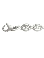 Silver Hollow Puffed Anchor Link Bracelet