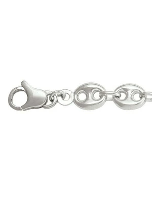 Silver Hollow Puffed Anchor Link Chain