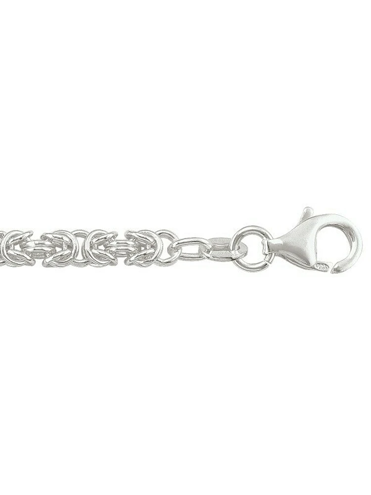 Silver Hollow Byzantine Link Bracelet