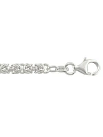 Silver Hollow Byzantine Link Bracelet