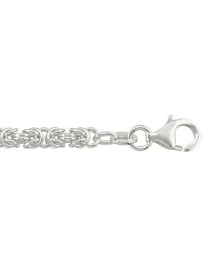 Silver Hollow Byzantine Link Chain