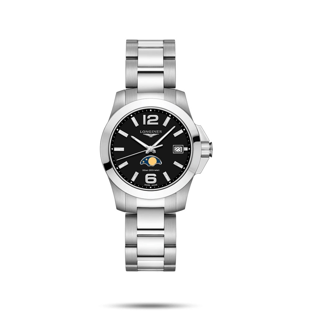 Conquest Black Dial 34MM Quartz L33814586