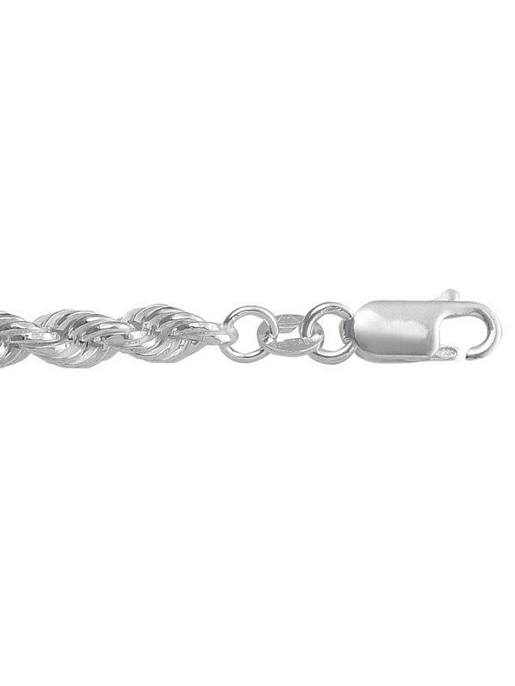 Silver Hollow Rope Link Bracelet