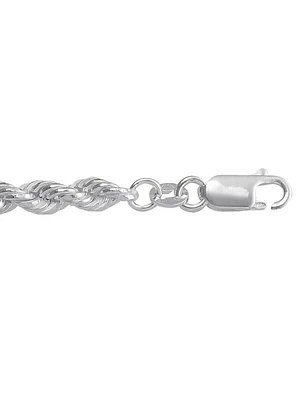 Silver Hollow Rope Link Bracelet