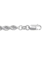 Silver Hollow Rope Link Bracelet