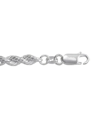 Silver Hollow Rope Link Chain